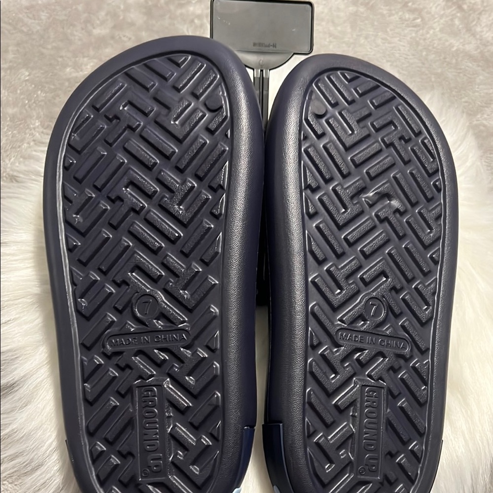 MensSlide Sandals - Black and Blue - Picture 7 of 7